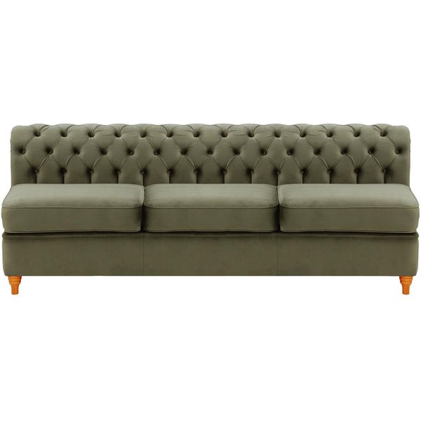 Chesterfield 3 Seater Modular Unit (3CP), graphite, Leg colour: aveo
