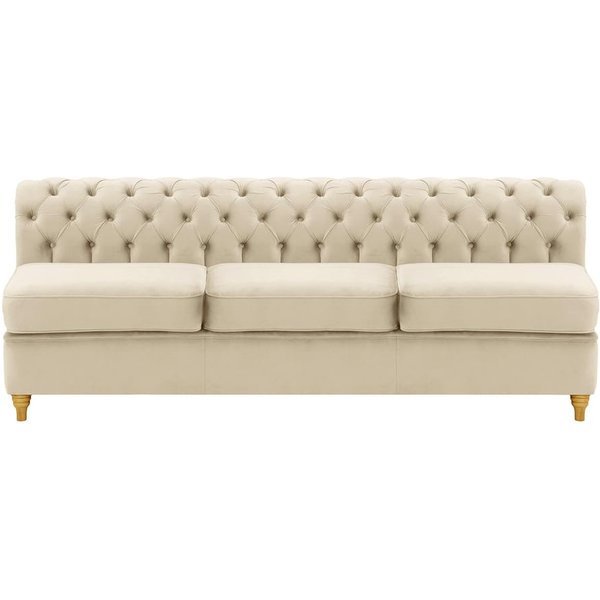 Chesterfield 3 Seater Modular Unit (3CP), light beige, Leg colour: like oak
