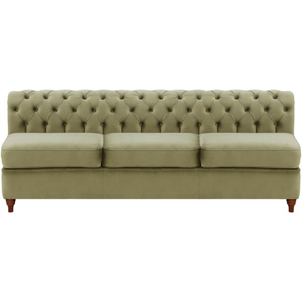 Chesterfield 3 Seater Modular Unit (3CP), mink, Leg colour: dark oak