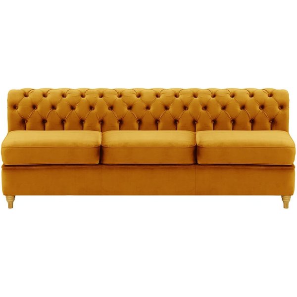 Chesterfield 3 Seater Modular Unit (3CP), mustard, Leg colour: like oak