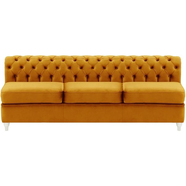 Chesterfield 3 Seater Modular Unit (3CP), mustard, Leg colour: white