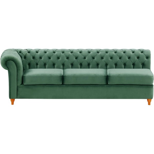 Chesterfield 3 Seater LHF Corner Modular Unit (3L), dirty blue, Leg colour: aveo