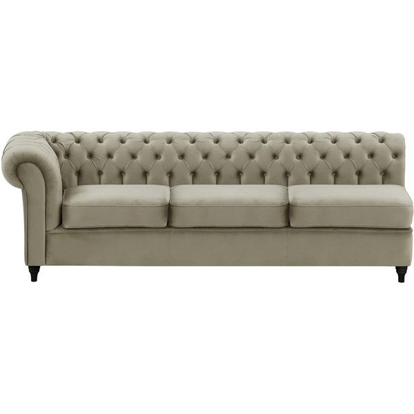 Chesterfield 3 Seater LHF Corner Modular Unit (3L), grey, Leg colour: black