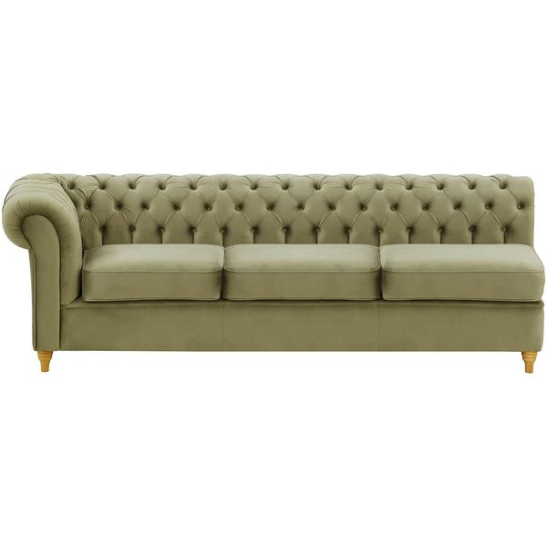 Chesterfield 3 Seater LHF Corner Modular Unit (3L), mink, Leg colour: like oak