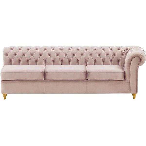 Chesterfield 3 Seater RHF Corner Modular Unit (3R), lilac, Leg colour: like oak