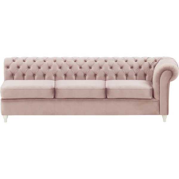 Chesterfield 3 Seater RHF Corner Modular Unit (3R), lilac, Leg colour: white