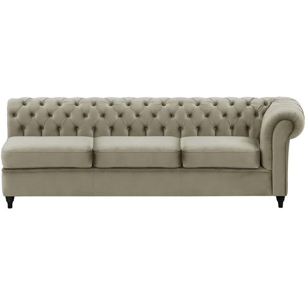 Chesterfield 3 Seater RHF Corner Modular Unit (3R), grey, Leg colour: black