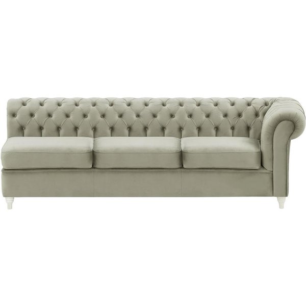 Chesterfield 3 Seater RHF Corner Modular Unit (3R), grey, Leg colour: white