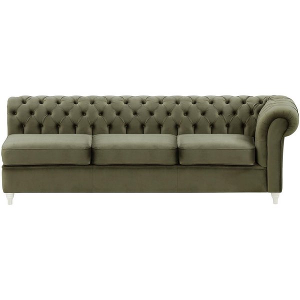 Chesterfield 3 Seater RHF Corner Modular Unit (3R), graphite, Leg colour: white