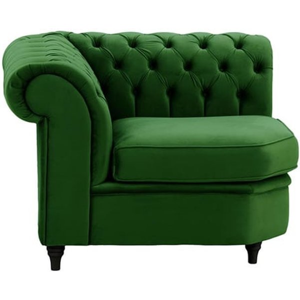 Chesterfield Corner Modular Unit (CM), dark green, Leg colour: black