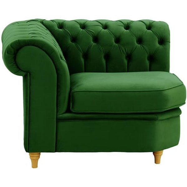 Chesterfield Corner Modular Unit (CM), dark green, Leg colour: like oak