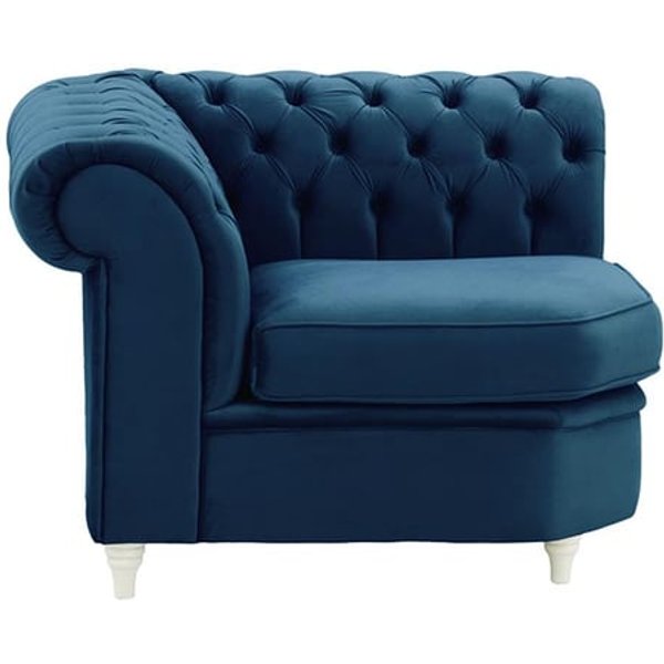 Chesterfield Corner Modular Unit (CM), blue, Leg colour: white