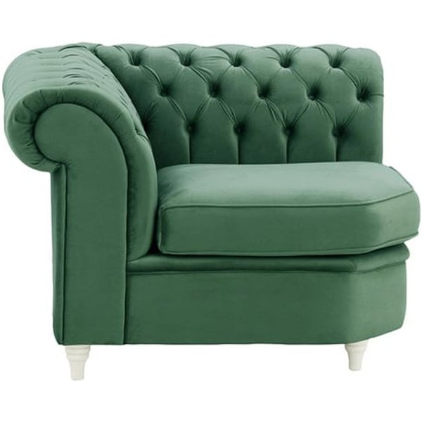 Chesterfield Corner Modular Unit (CM), dirty blue, Leg colour: white
