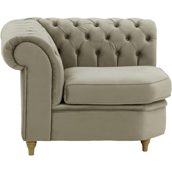 Chesterfield Corner Modular Unit (CM), grey, Leg colour: wax black