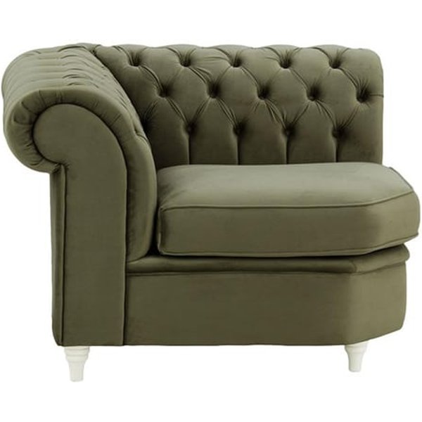 Chesterfield Corner Modular Unit (CM), graphite, Leg colour: white