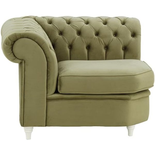 Chesterfield Corner Modular Unit (CM), mink, Leg colour: white
