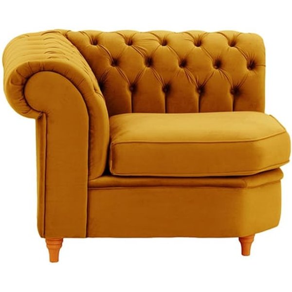 Chesterfield Corner Modular Unit (CM), mustard, Leg colour: aveo