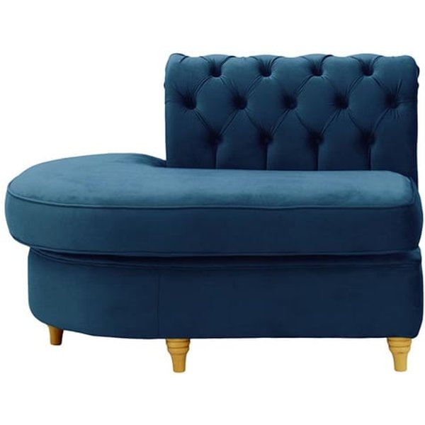 Chesterfield Curved LHF Corner Modular End (ECL), blue, Leg colour: like oak