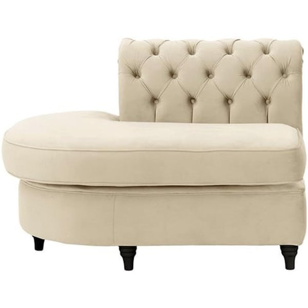 Chesterfield Curved LHF Corner Modular End (ECL), light beige, Leg colour: black