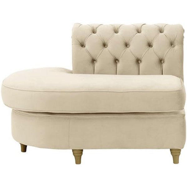 Chesterfield Curved LHF Corner Modular End (ECL), light beige, Leg colour: wax black