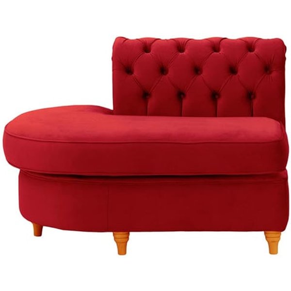 Chesterfield Curved LHF Corner Modular End (ECL), dark red, Leg colour: aveo