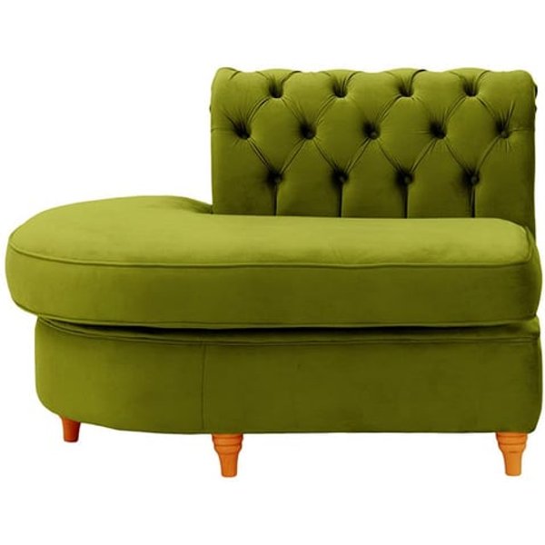 Chesterfield Curved LHF Corner Modular End (ECL), olive green, Leg colour: aveo