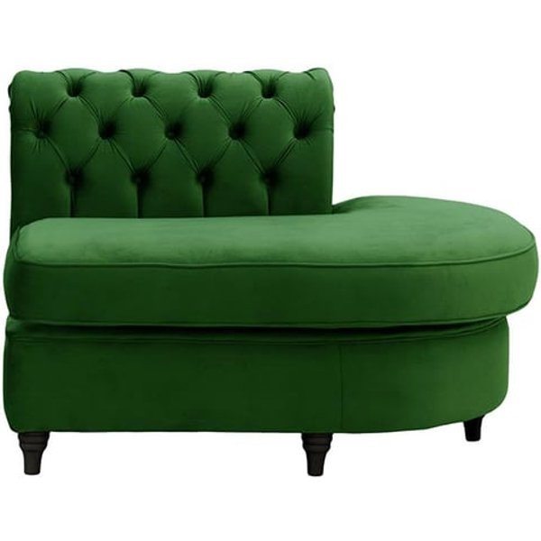 Chesterfield Curved RHF Corner Modular End (ECR), dark green, Leg colour: black