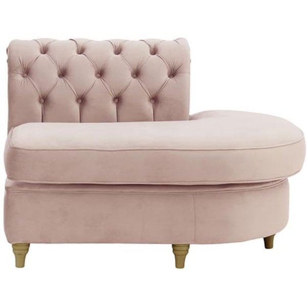 Chesterfield Curved RHF Corner Modular End (ECR), lilac, Leg colour: wax black