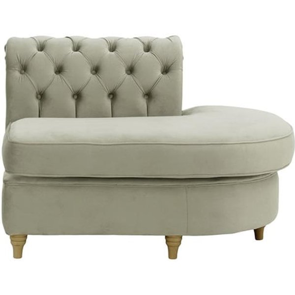 Chesterfield Curved RHF Corner Modular End (ECR), silver, Leg colour: wax black