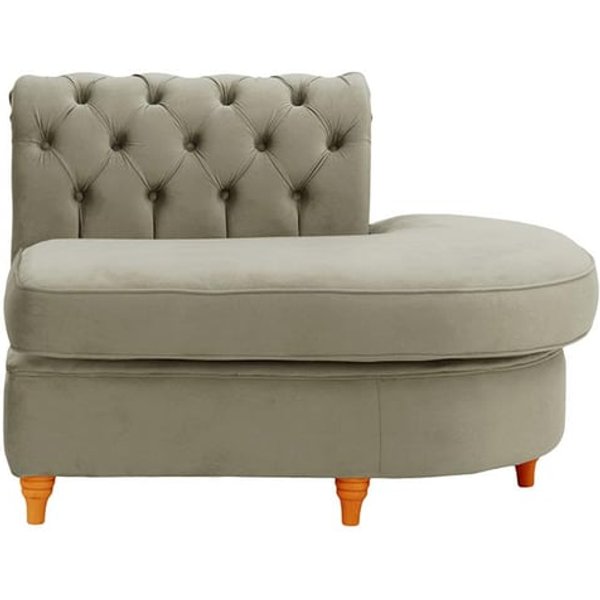 Chesterfield Curved RHF Corner Modular End (ECR), grey, Leg colour: aveo