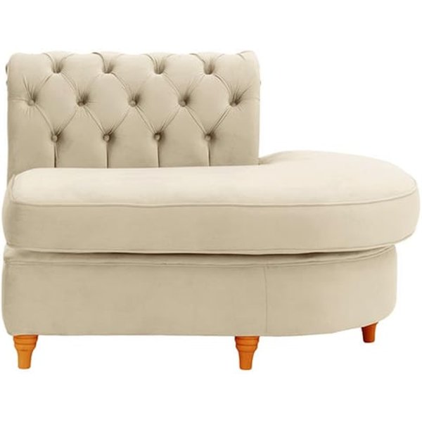 Chesterfield Curved RHF Corner Modular End (ECR), light beige, Leg colour: aveo