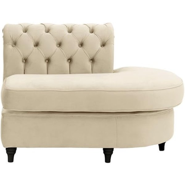 Chesterfield Curved RHF Corner Modular End (ECR), light beige, Leg colour: black