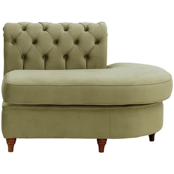 Chesterfield Curved RHF Corner Modular End (ECR), mink, Leg colour: dark oak