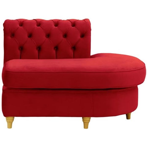 Chesterfield Curved RHF Corner Modular End (ECR), dark red, Leg colour: like oak