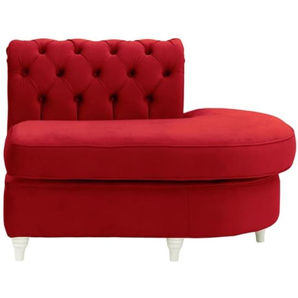 Chesterfield Curved RHF Corner Modular End (ECR), dark red, Leg colour: white