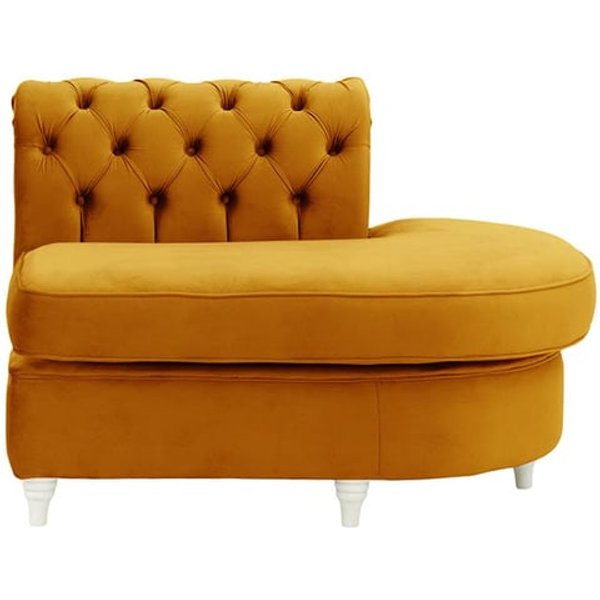 Chesterfield Curved RHF Corner Modular End (ECR), mustard, Leg colour: white