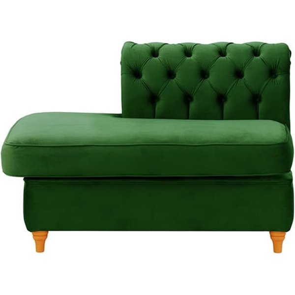 Chesterfield Straight LHF Corner Modular End (ESL), dark green, Leg colour: aveo