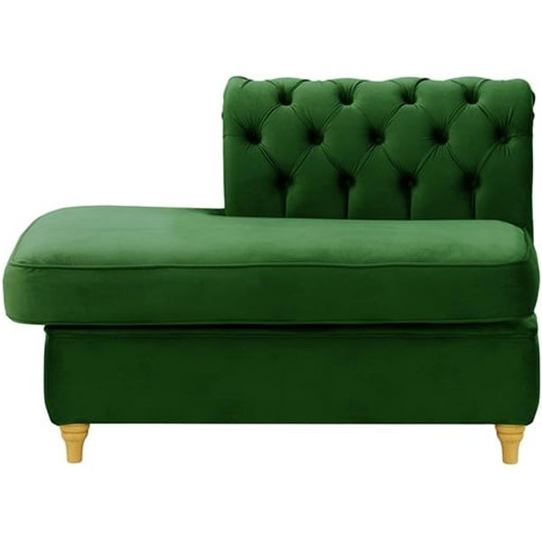 Chesterfield Straight LHF Corner Modular End (ESL), dark green, Leg colour: like oak