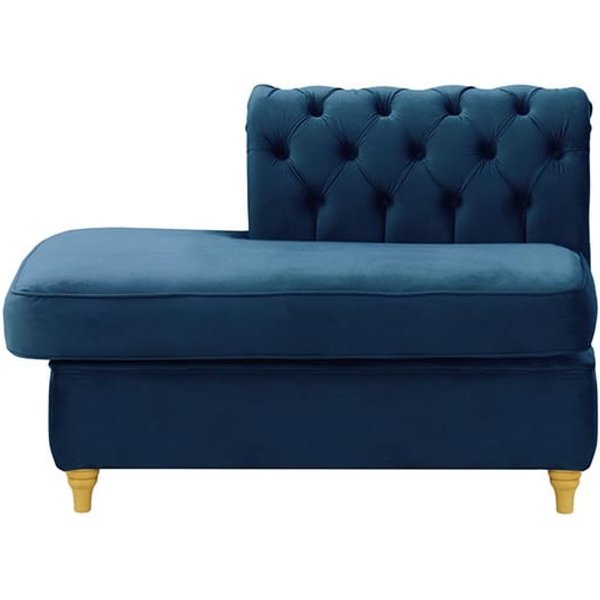 Chesterfield Straight LHF Corner Modular End (ESL), blue, Leg colour: like oak