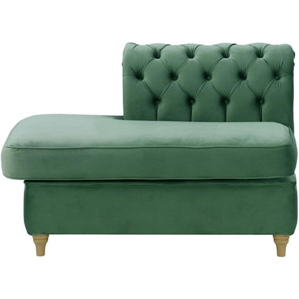 Chesterfield Straight LHF Corner Modular End (ESL), dirty blue, Leg colour: wax black