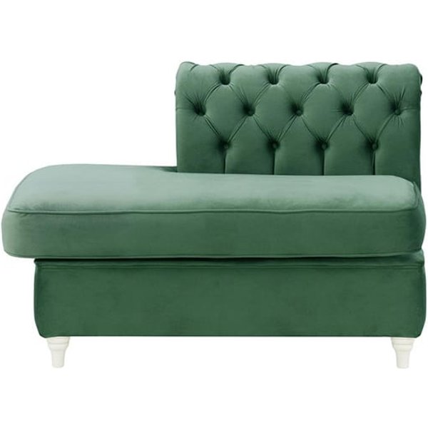 Chesterfield Straight LHF Corner Modular End (ESL), dirty blue, Leg colour: white