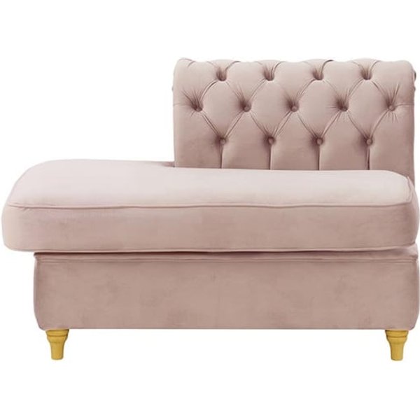 Chesterfield Straight LHF Corner Modular End (ESL), lilac, Leg colour: like oak