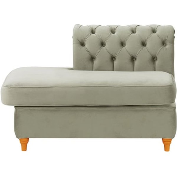 Chesterfield Straight LHF Corner Modular End (ESL), silver, Leg colour: aveo