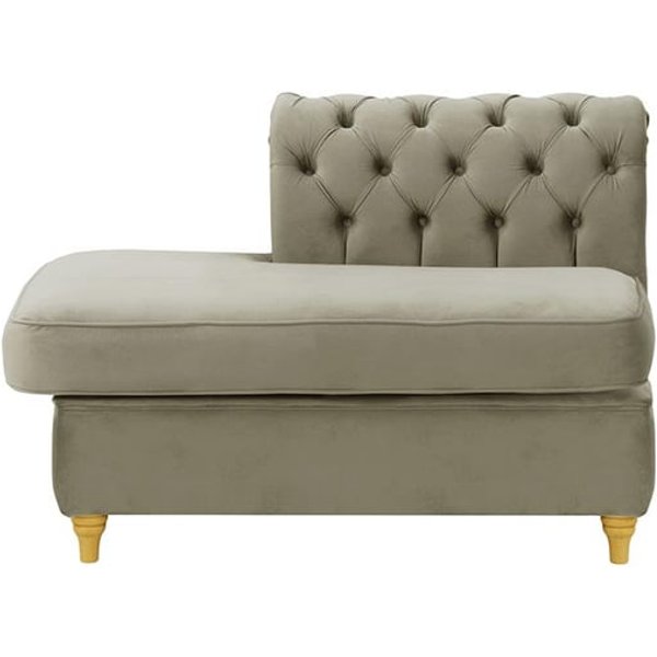 Chesterfield Straight LHF Corner Modular End (ESL), grey, Leg colour: like oak