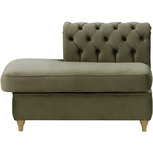 Chesterfield Straight LHF Corner Modular End (ESL), graphite, Leg colour: wax black