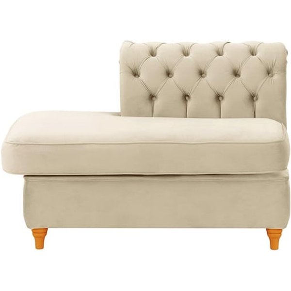 Chesterfield Straight LHF Corner Modular End (ESL), light beige, Leg colour: aveo