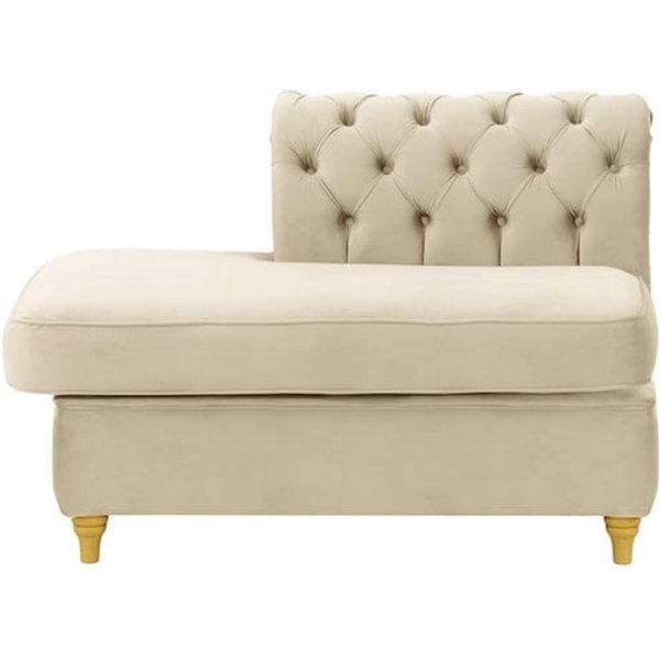 Chesterfield Straight LHF Corner Modular End (ESL), light beige, Leg colour: like oak