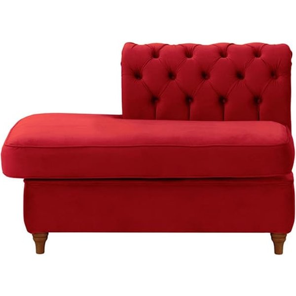 Chesterfield Straight LHF Corner Modular End (ESL), dark red, Leg colour: dark oak