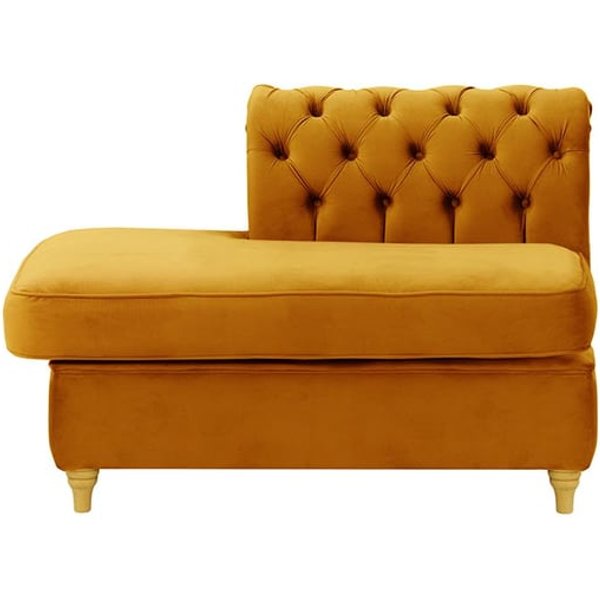 Chesterfield Straight LHF Corner Modular End (ESL), mustard, Leg colour: like oak