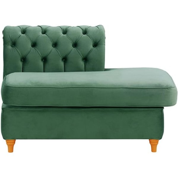 Chesterfield Straight RHF Corner Modular End (ESR), dirty blue, Leg colour: aveo